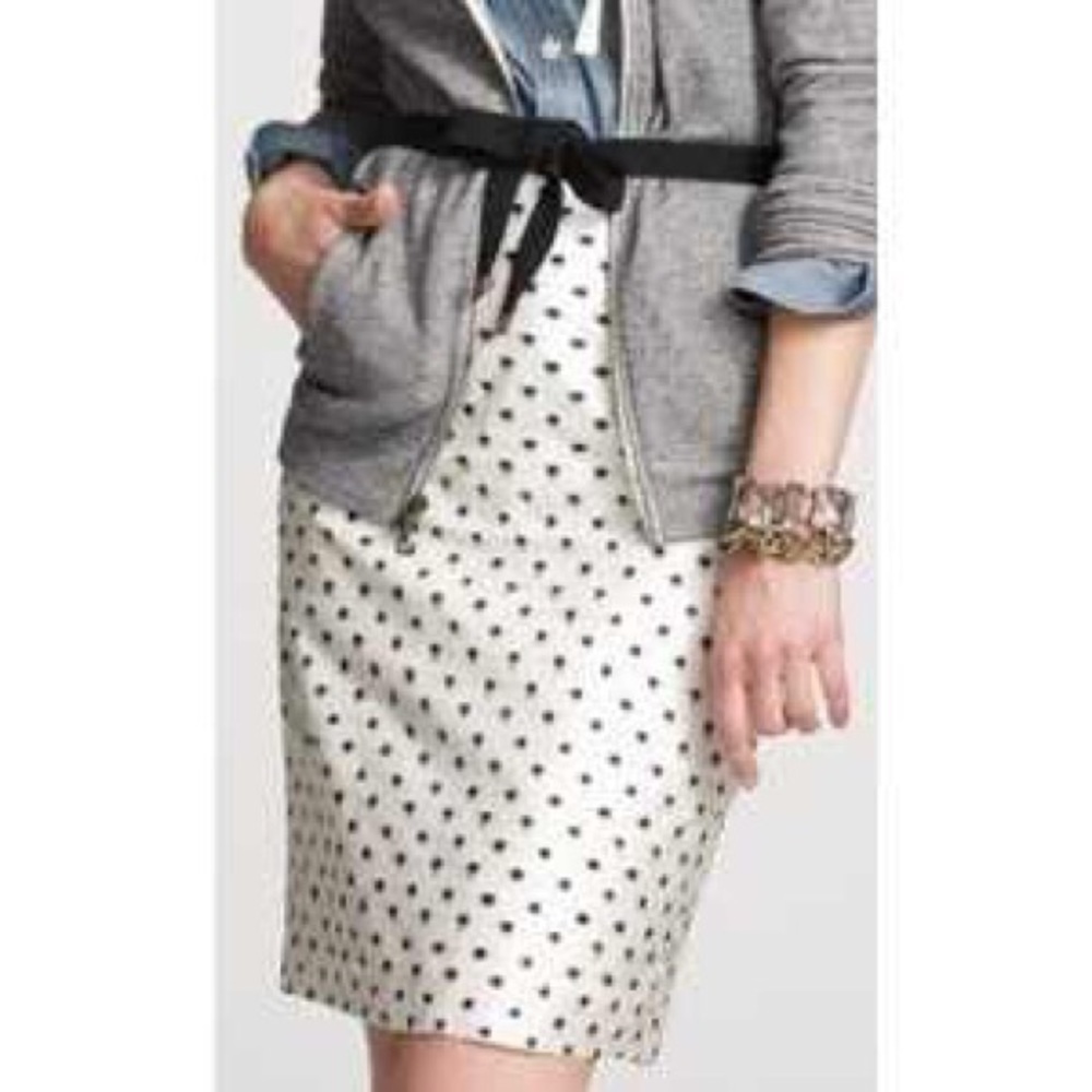 J Crew Ikat dot silk pencil skirt